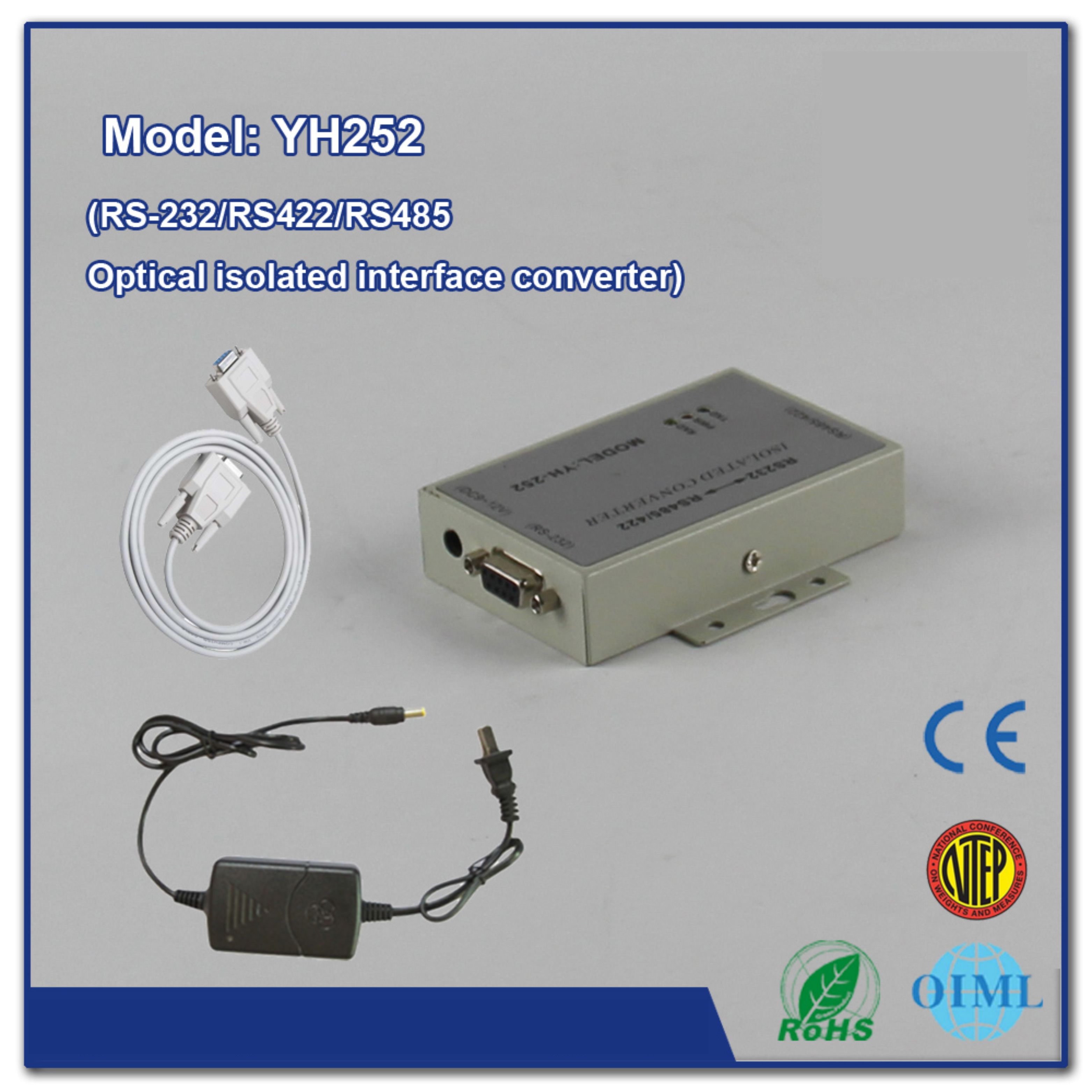 YH-252 RS-232/RS-422/RS-485 optical isolated interface converter 